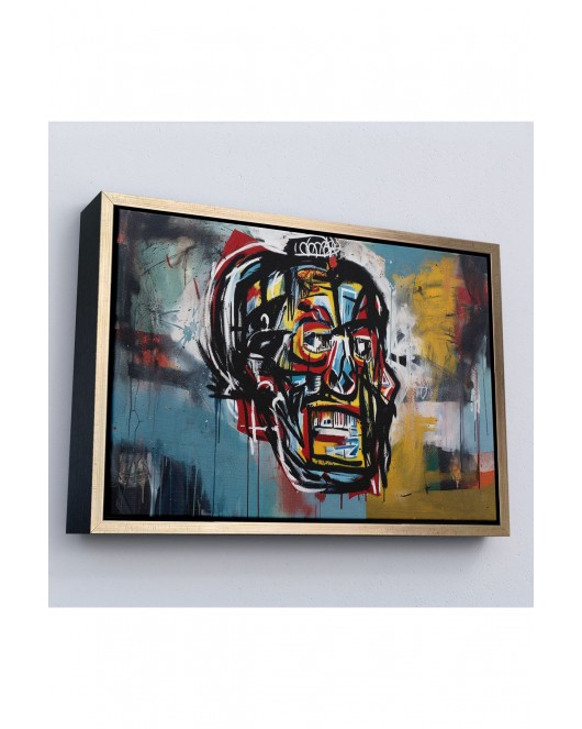 Çerçeveli Jean Michel Basquiat'İn Untitled Kafatası Tablosu-7266