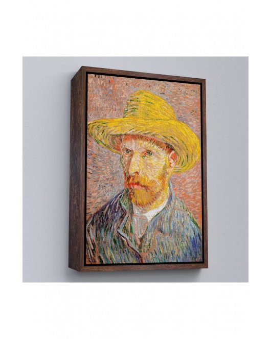 Çerçeveli Vincent Van Gogh - Hasır Şapkalı Otoportre Tablosu-7449