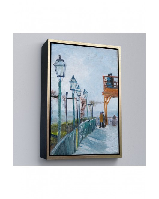 Çerçeveli Vincent Van Gogh -Moulin De Blute-Fin Montmartre'Deki Terastablo-7454
