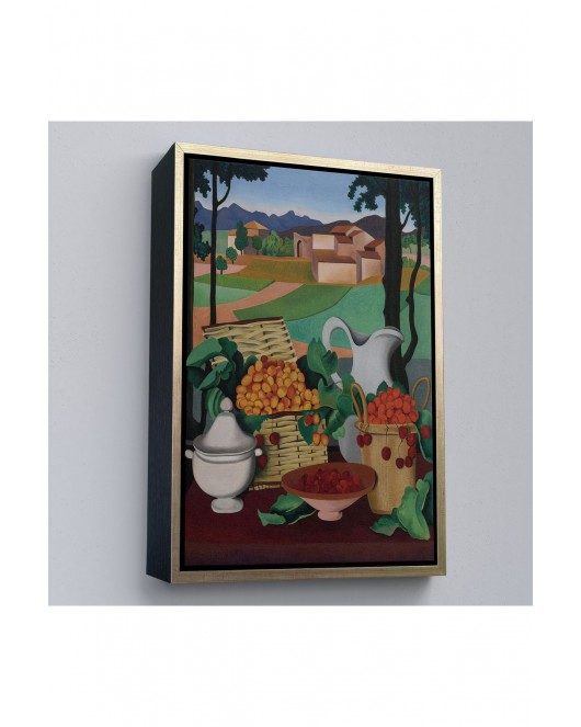 Çerçeveli Auguste Herbin - Kirazlar Tablosu - Cherries-7354
