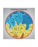 Türkiye Haritası Kanvas Tablo İl ve İlçeli Ayrıntılı Eğitici Dekoratif Tablo 3026