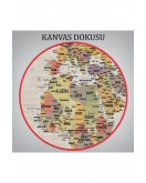 Dünya Haritası Son Derece Ayrıntılı Eğitici Okyanuslu Dekoratif Kanvas Tablo 2525