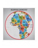 Türkçe Dünya Haritası Kanvas Tablo Ülke Bayraklı ve Dekoratif 2412