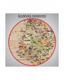 Ahşap Görünümlü Dünya Haritası Ayrıntılı ve Dekoratif Kanvas Tablo 1803
