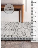 Vintage Desenli Halı, Pamuk Dokuma Pamuklu Taban Dekoratif Halı Kilim 79