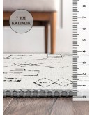 Vintage Desenli Halı, Pamuk Dokuma Pamuklu Taban Dekoratif Halı Kilim 73