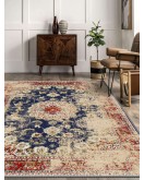 Vintage Desenli Halı, Pamuk Dokuma Pamuklu Taban Dekoratif Halı Kilim 42