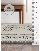 Vintage Desenli Halı, Pamuk Dokuma Pamuklu Taban Dekoratif Halı Kilim 22