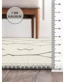 Vintage Desenli Halı, Pamuk Dokuma Pamuklu Taban Dekoratif Halı Kilim 26