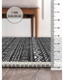 Vintage Desenli Halı, Pamuk Dokuma Pamuklu Taban Dekoratif Halı Kilim 45