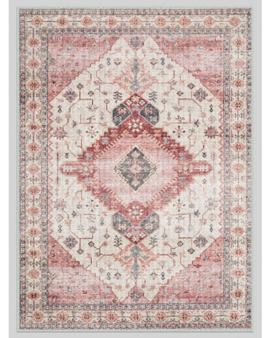 Vintage Desenli Halı, Pamuk Dokuma Pamuklu Taban Dekoratif Halı Kilim 23