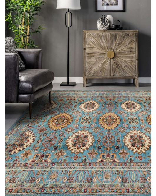 Vintage Desenli Halı, Pamuk Dokuma Pamuklu Taban Dekoratif Halı Kilim 32