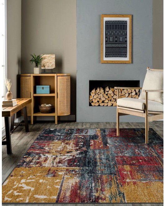 Vintage Desenli Halı, Pamuk Dokuma Pamuklu Taban Dekoratif Halı Kilim 60