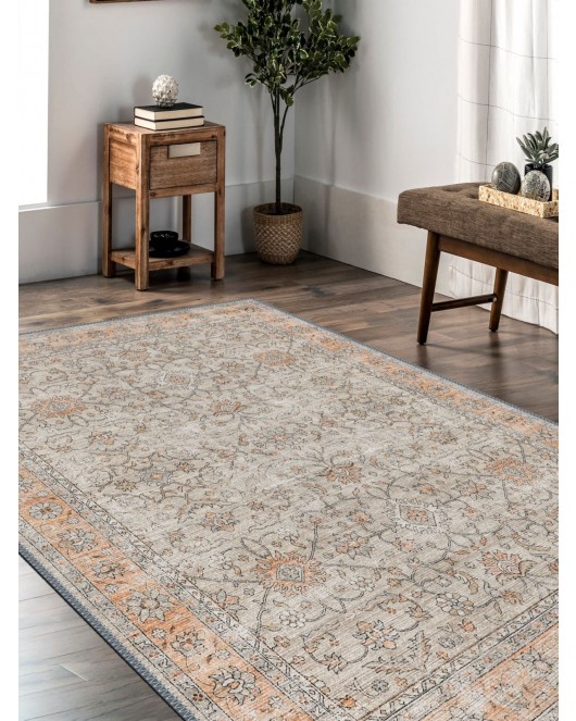 Vintage Desenli Halı, Pamuk Dokuma Pamuklu Taban Dekoratif Halı Kilim 70