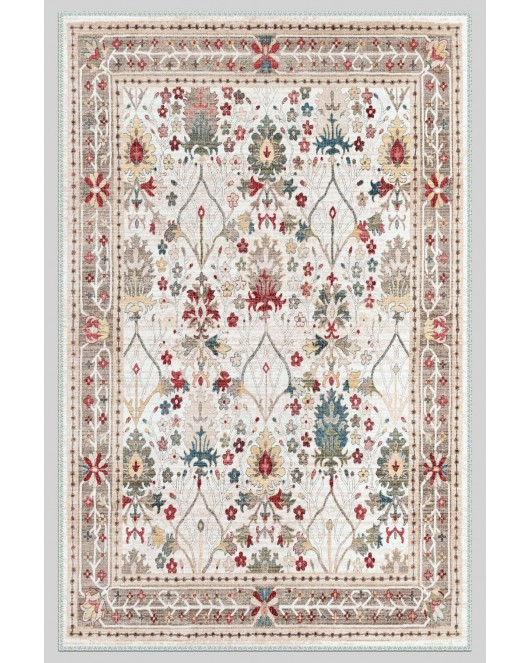 Vintage Desenli Halı, Pamuk Dokuma Pamuklu Taban Dekoratif Halı Kilim 98