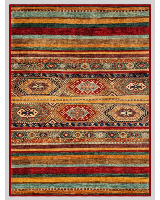 Vintage Desenli Halı, Pamuk Dokuma Pamuklu Taban Dekoratif Halı Kilim 29