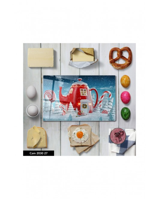Cam Kesme Tahtası | Baskılı Kesim Tablası | 25 x 35 cm