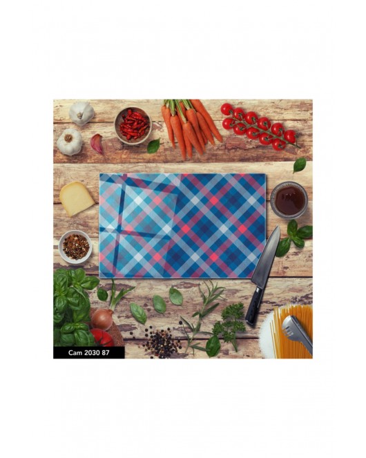 Antibakteriyel Cam Kesme Tahtası | Baskılı Kesim Tablası | 25 x 35 cm