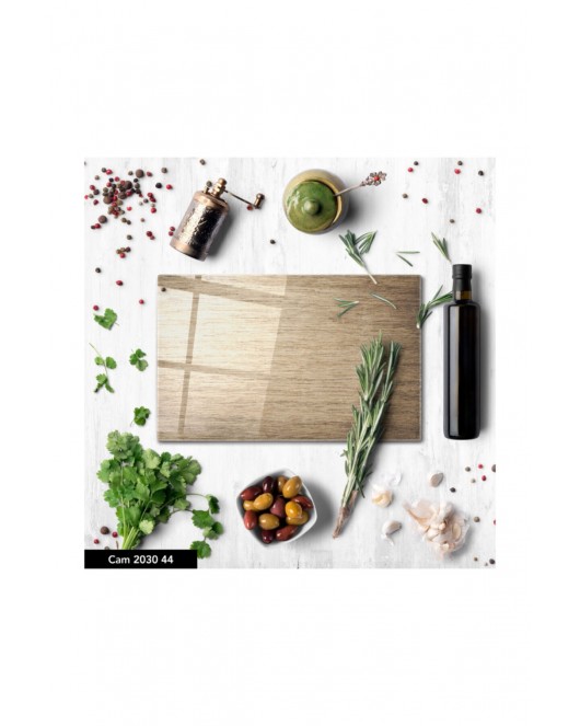 Antibakteriyel Cam Kesme Tahtası | Baskılı Kesim Tablası | 25 x 35 cm