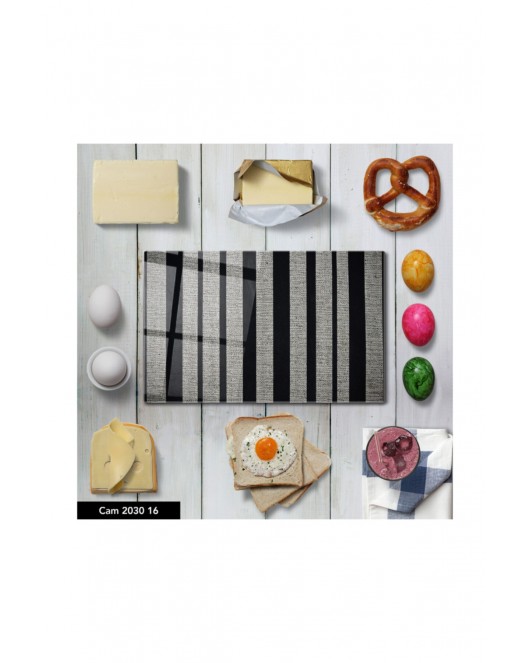 Antibakteriyel Cam Kesme Tahtası | Baskılı Kesim Tablası | 25 x 35 cm