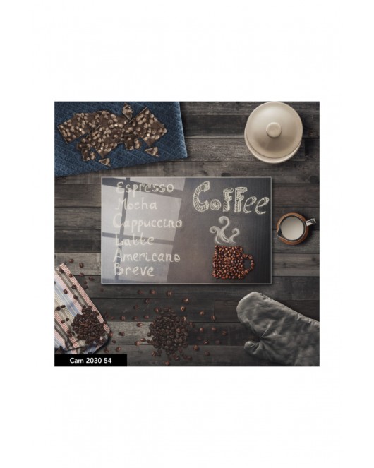Antibakteriyel Cam Kesme Tahtası Baskılı Kesim Tablası 25 x 35 cm