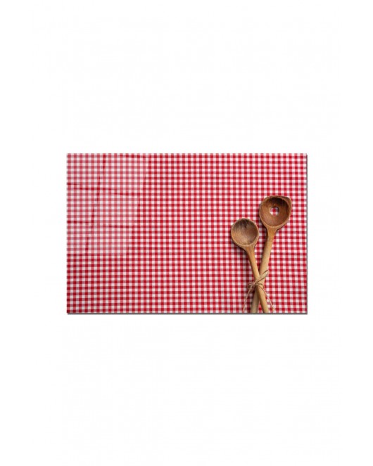 Antibakteriyel Cam Kesme Tahtası | Baskılı Kesim Tablası | 25 x 35 cm