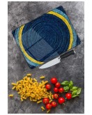 Mavi Halkalar Cam Kesme Tahtası 25 x 35 cm