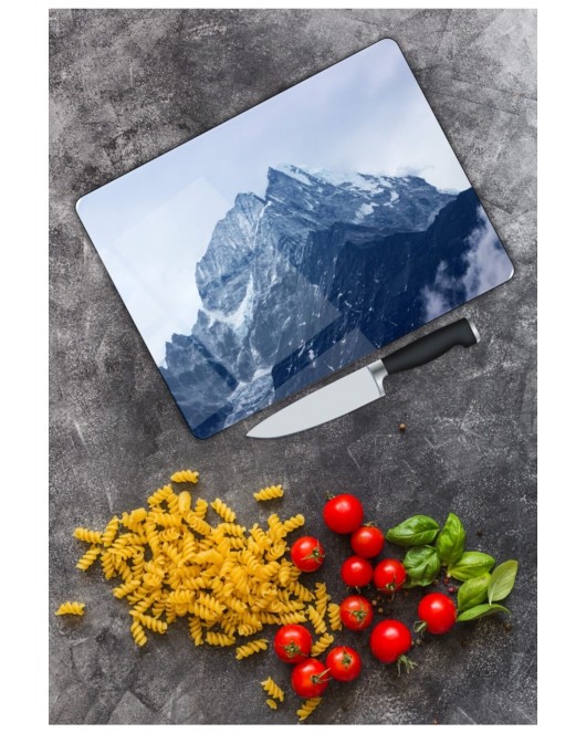 Dağ Manzarası Cam Kesme Tahtası 25 x 35 cm