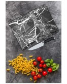 Siyah Mermer Görünümlü Cam Kesme Tahtası 25 x 35 cm
