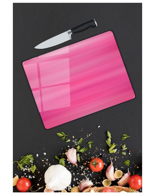 Pembe Cam Kesme Tahtası 25 x 35 cm