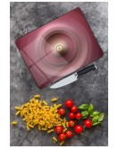 Renkli Halkalar Cam Kesme Tahtası 25 x 35 cm