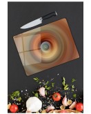 Renkli Halkalar Cam Kesme Tahtası 25 x 35 cm