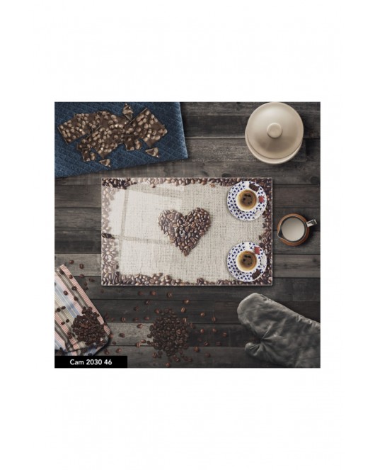 Antibakteriyel Cam Kesme Tahtası | Baskılı Kesim Tablası | 25 x 35 cm