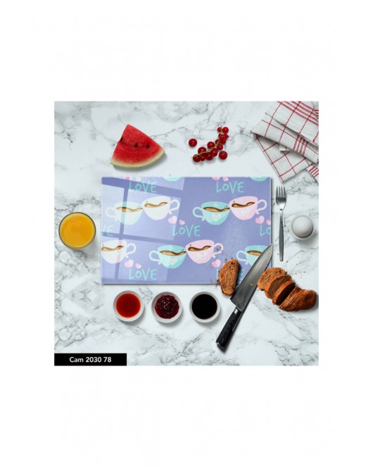 Antibakteriyel Cam Kesme Tahtası 25 x 35 cm
