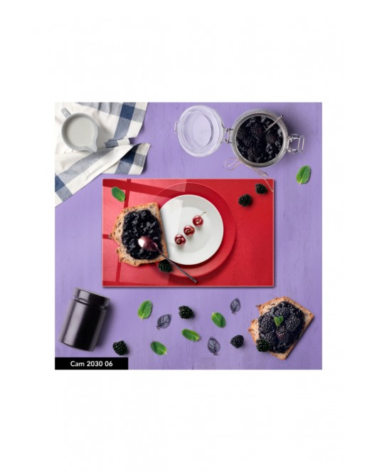 Antibakteriyel Cam Kesme Tahtası | Baskılı Kesim Tablası | 25 x 35 cm