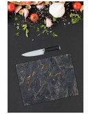 Siyah Mermer Görünümlü Cam Kesme Tahtası 25 x 35 cm