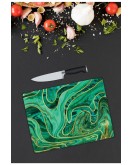 Yeşil Mermer Görünümlü Cam Kesme Tahtası 25 x 35 cm