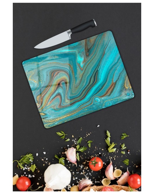 Renkli Tuval | Cam Kesme Tahtası | 25 x 35 cm
