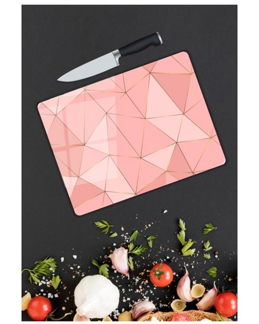 Pembe | Cam Kesme Tahtası | 25 x 35 cm