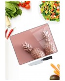 Ananas Desenli| Cam Kesme Tahtası 25 x 35 cm