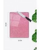 Pembe | Cam Kesme Tahtası | 25 x 35 cm