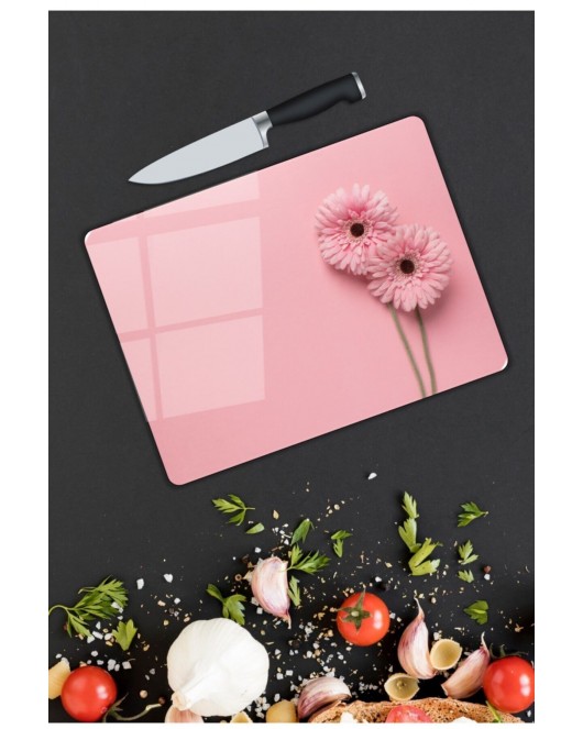 Pembe | Cam Kesme Tahtası | 25 x 35 cm