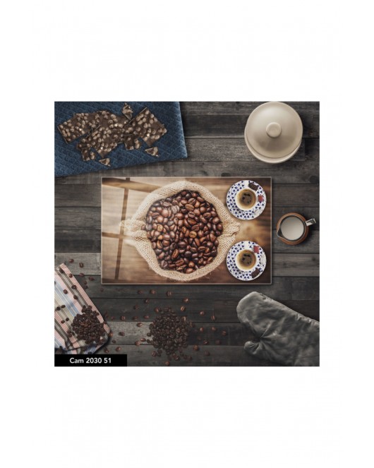 Cam Kesme Tahtası | Baskılı Kesim Tablası | Temperli 25 x 35 cm