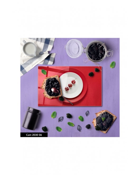 Cam Kesme Tahtası | Baskılı Kesim Tablası | Temperli 25 x 35 cm