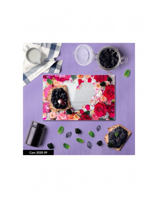 Cam Kesme Tahtası | Baskılı Kesim Tablası | Temperli 25 x 35 cm