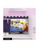 Cam Ocak Arkası Koruyucu | Çiçek