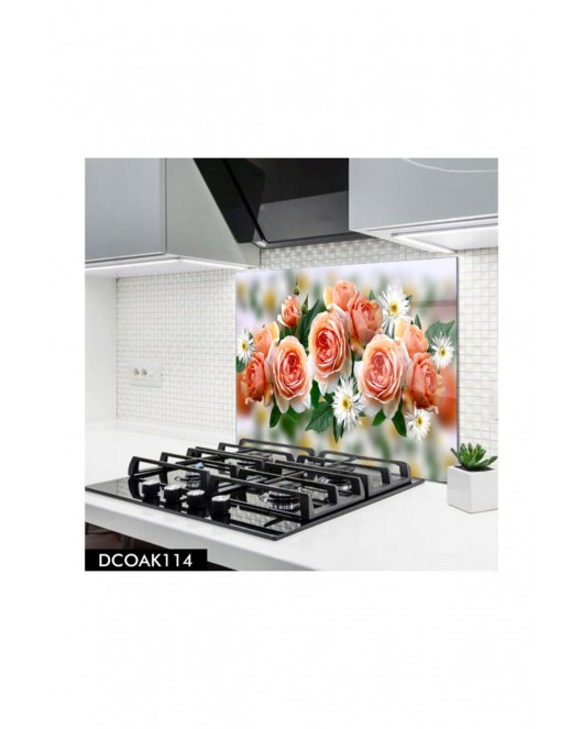 Cam Ocak Arkası Koruyucu | Işıltılı Model