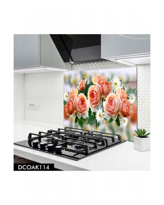 Cam Ocak Arkası Koruyucu | Işıltılı Model